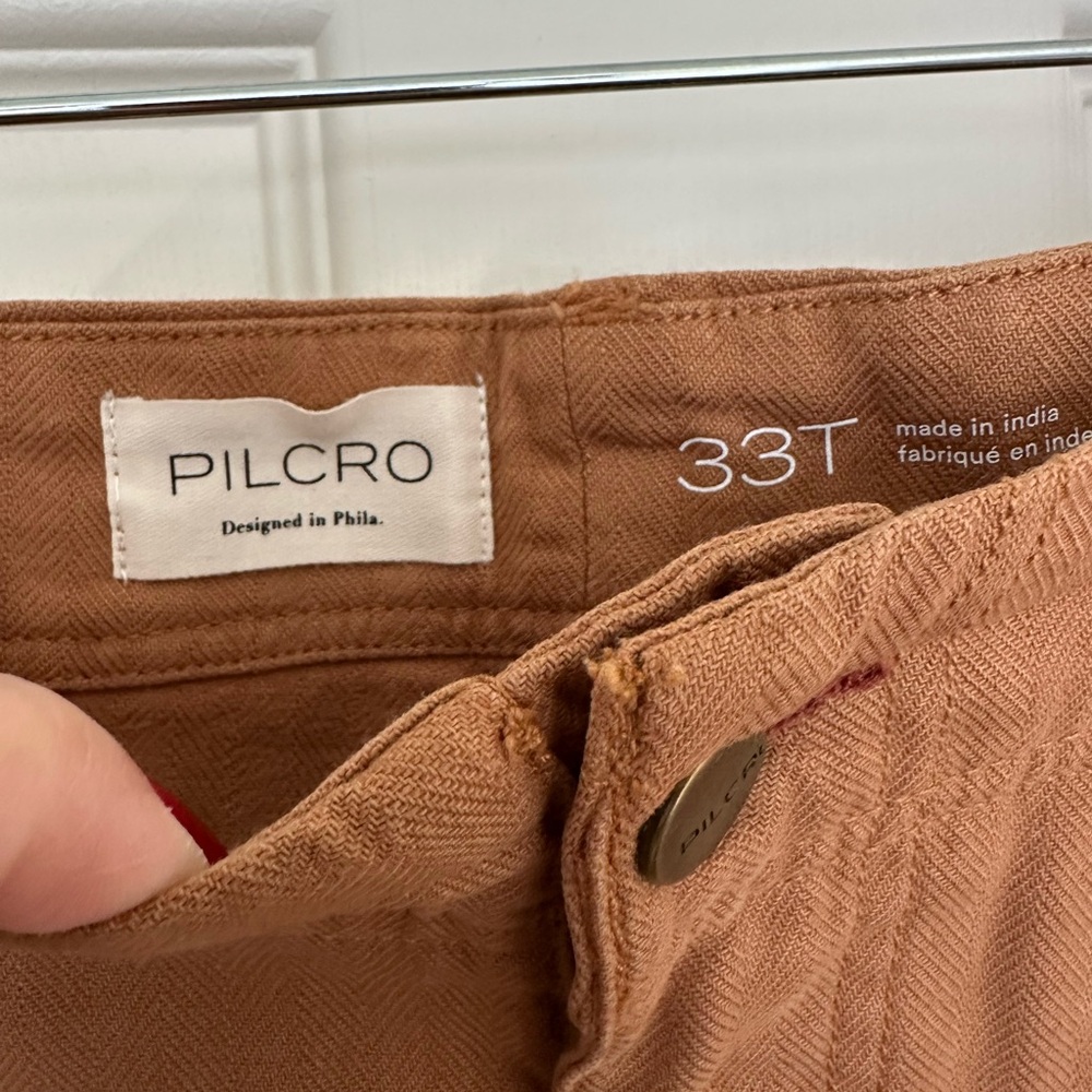 NWT Pilcro By Anthropologie The Adi Mid-Rise Flare Trousers Herringbone Wide Leg - Picture 9 of 17